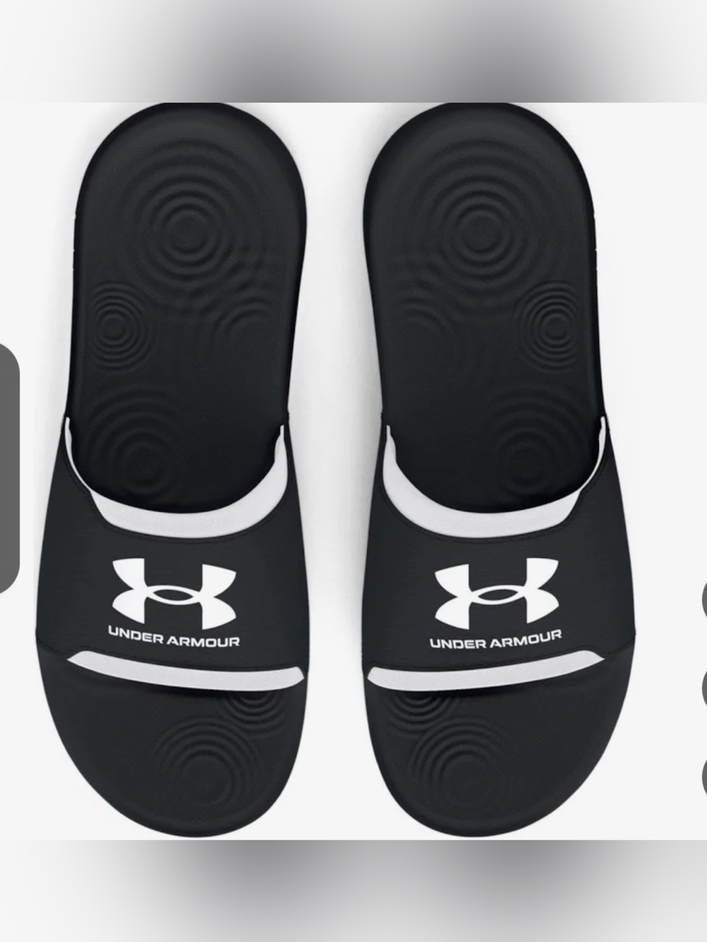 NWT women Under Armour Ignite select Black & White Slide Sandals size 9